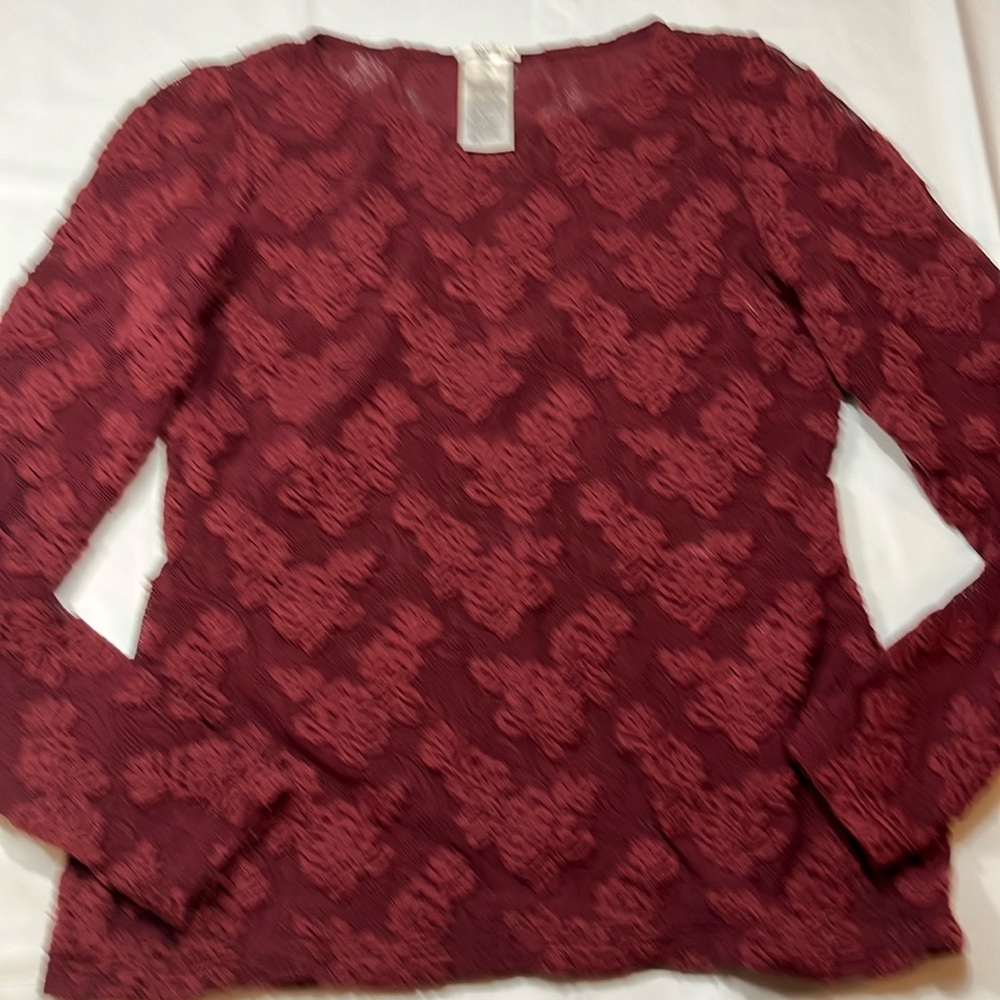 Wolford wool blend Long Sleeve shirt sheer knit stretchy pullover dressy holiday